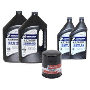 Mercury V10 5.7L 350HP-425HP Oil Change Kit 25W50 Synthetic Blend