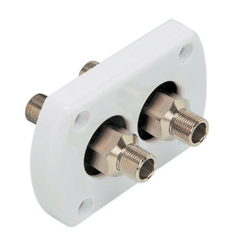 Thru Hull, White Dual Hose Uflex Bulkhead Mounted